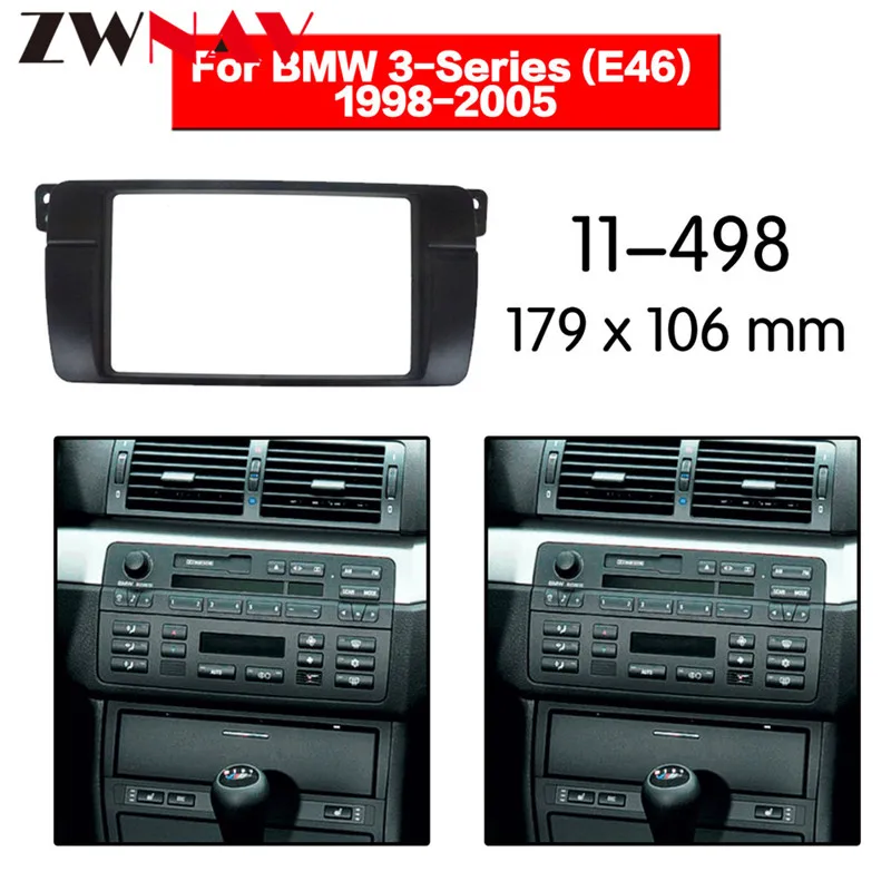 Автомобильный dvd-плеер рамка для 1998-2005 BMW 3 E46 2DIN Авто AC черный LHD RHD Авто радио мультимедиа NAVI fascia