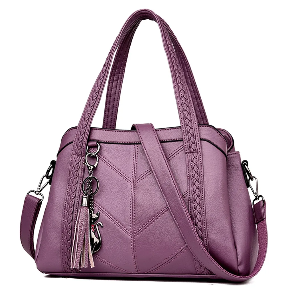 

2019 Simple Messenger Bags For Women Fashion Fringe Solid Large Capacity Shopping Shoulder Tote Handbag Bags High Quality