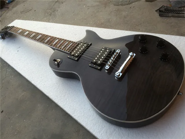 Cheap Electric guitar+lp standard guitar/maple flame top/black color/1956/1959 electric guitar/guitarra/guitar in china