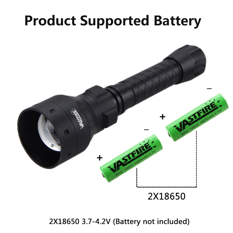  New upgrade IR Weapon light 400 yards Zoomable Adjustable Infrared Light Hunting Torch Black 850nm 