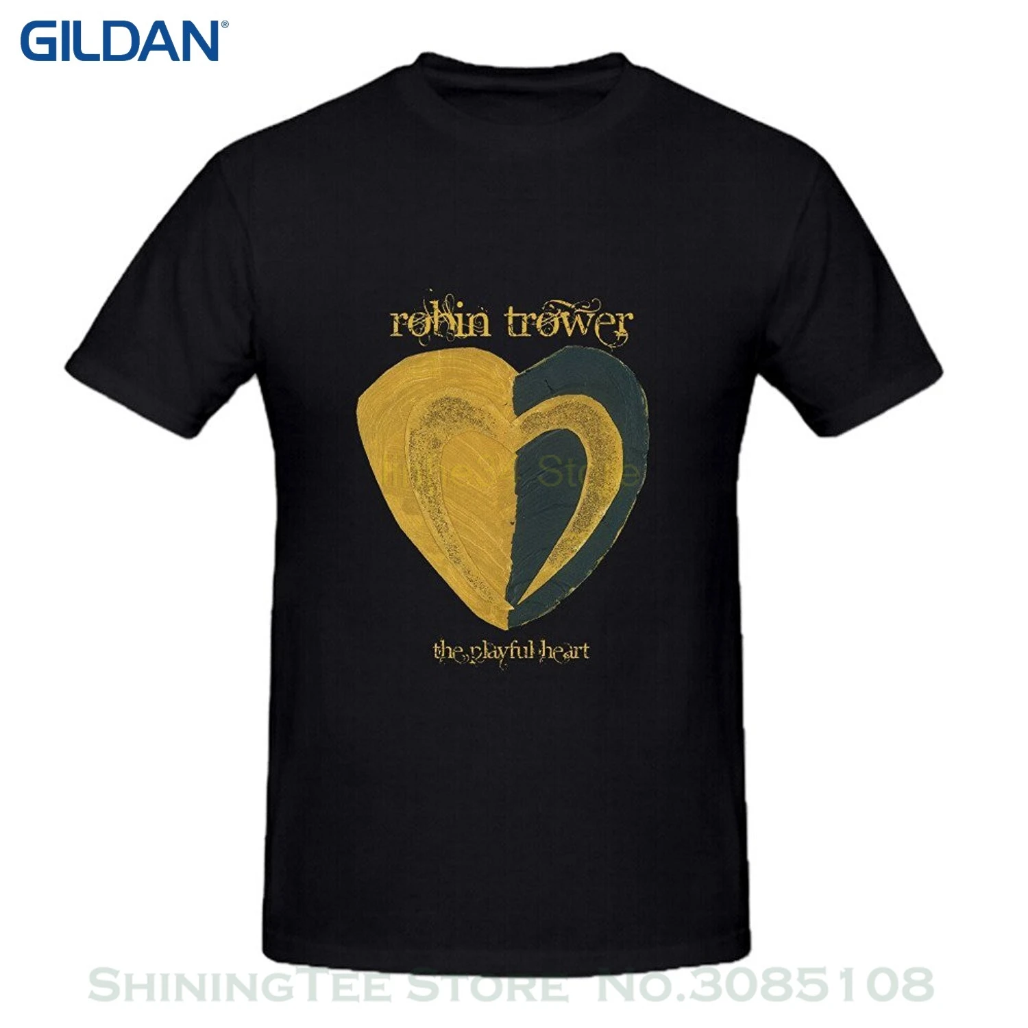 Short Sleeve Tshirt Cotton T Shirts Robin Trower The Playful Heart T ...