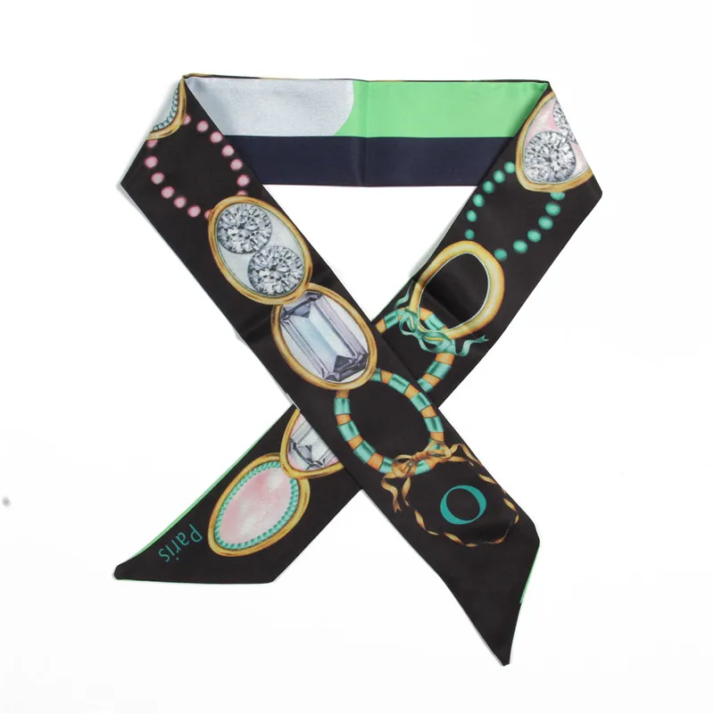 Бренд Yilian, 26 букв, шарф, дизайн, принт, женский шелковый шарф, модная повязка на голову, маленькая сумка для галстука, обтягивающий шарф с созвездием, SC197 - Цвет: O