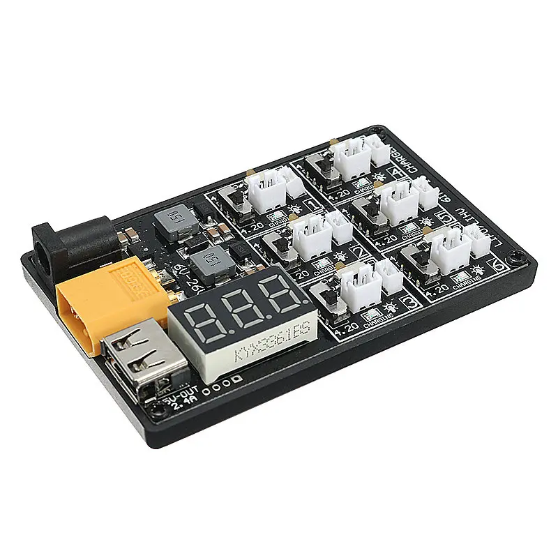 

6 In 1 3.7V 1S Lipo LiHv Battery Charger Board For 3.7V KINGKONG Tiny 6 7 RC Quadcopter Models Battery Power Accessories