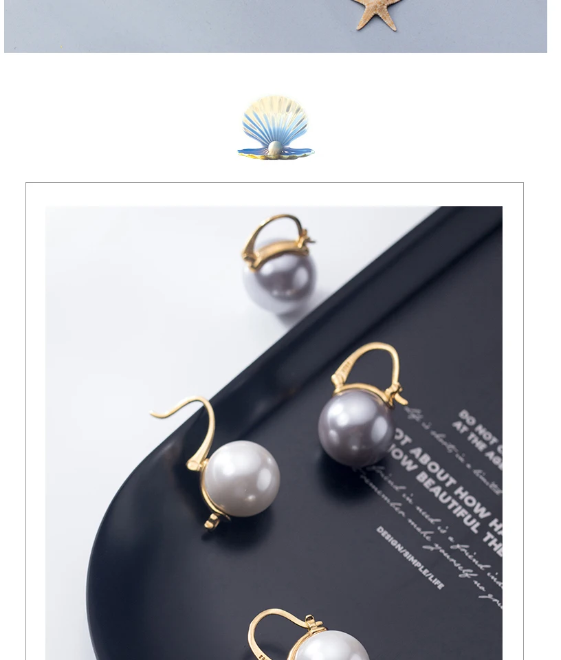 925 Sterling Silver Big Imitation Pearl Stud Earrings For Women Bride Wedding Party Jewelry Oorknopjes Boucles D Oreille Femme (5)