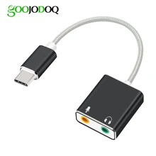 GOOJODOQ 7,1 внешняя звуковая карта Usb type C для Macbook Pro Air USB C 3,5 мм аудио разъем для наушников микрофонный адаптер USB-C звуковая карта