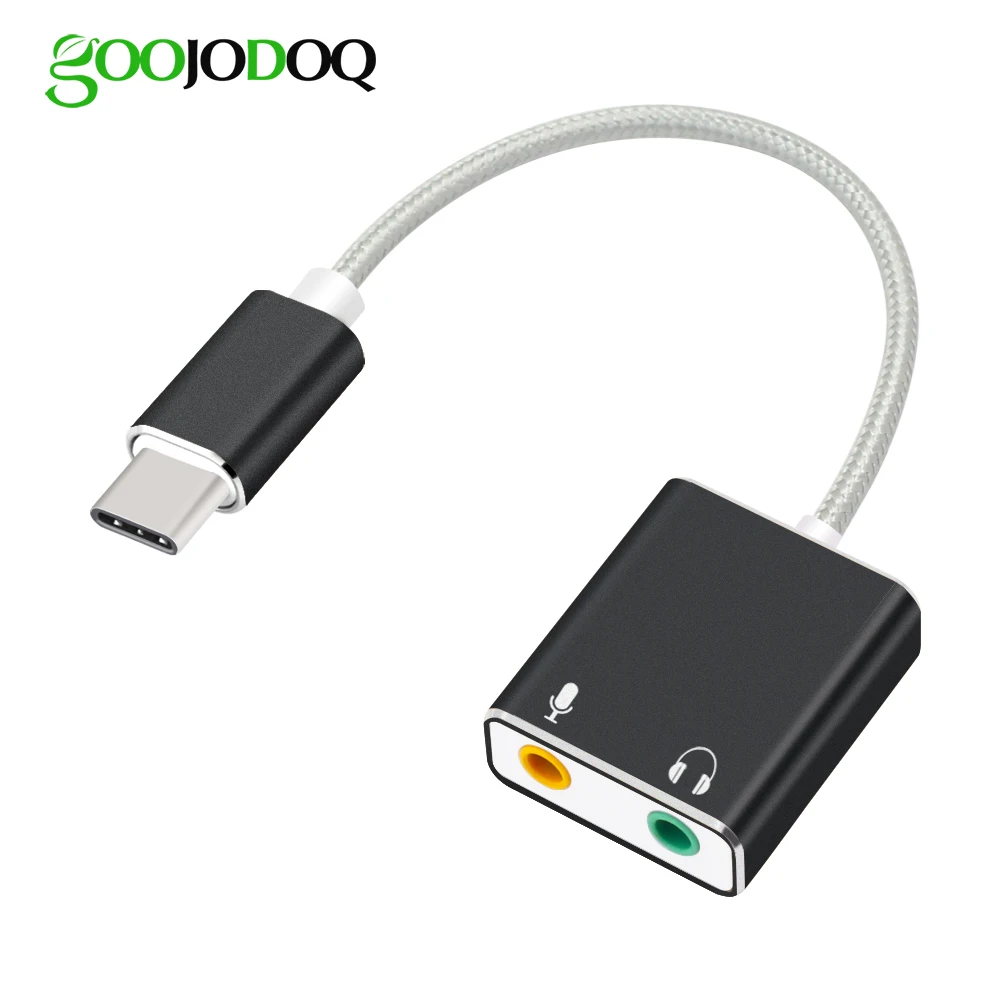Звуковая карта GOOJODOQ 7 1 внешняя звуковая Usb Type C для Macbook Pro Air USB 3 5 мм аудиоразъем