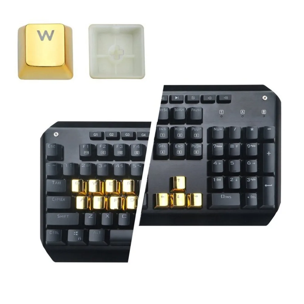12 клавиши с подсветкой и клавишным съемником для механические клавиатуры износостойкие гальванические колпачки