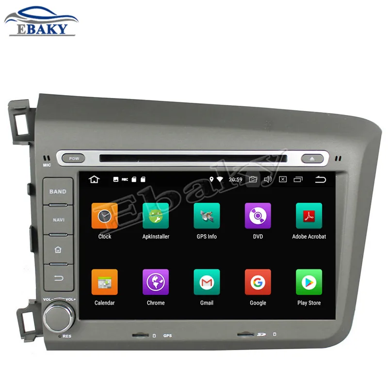 Discount NaviTopia 8inch 4GB RAM 64GB ROM Octa Core Android 9.0 Car DVD Radio for Honda Civic 2012 with GPS navigation/wifi/bluetooth 2