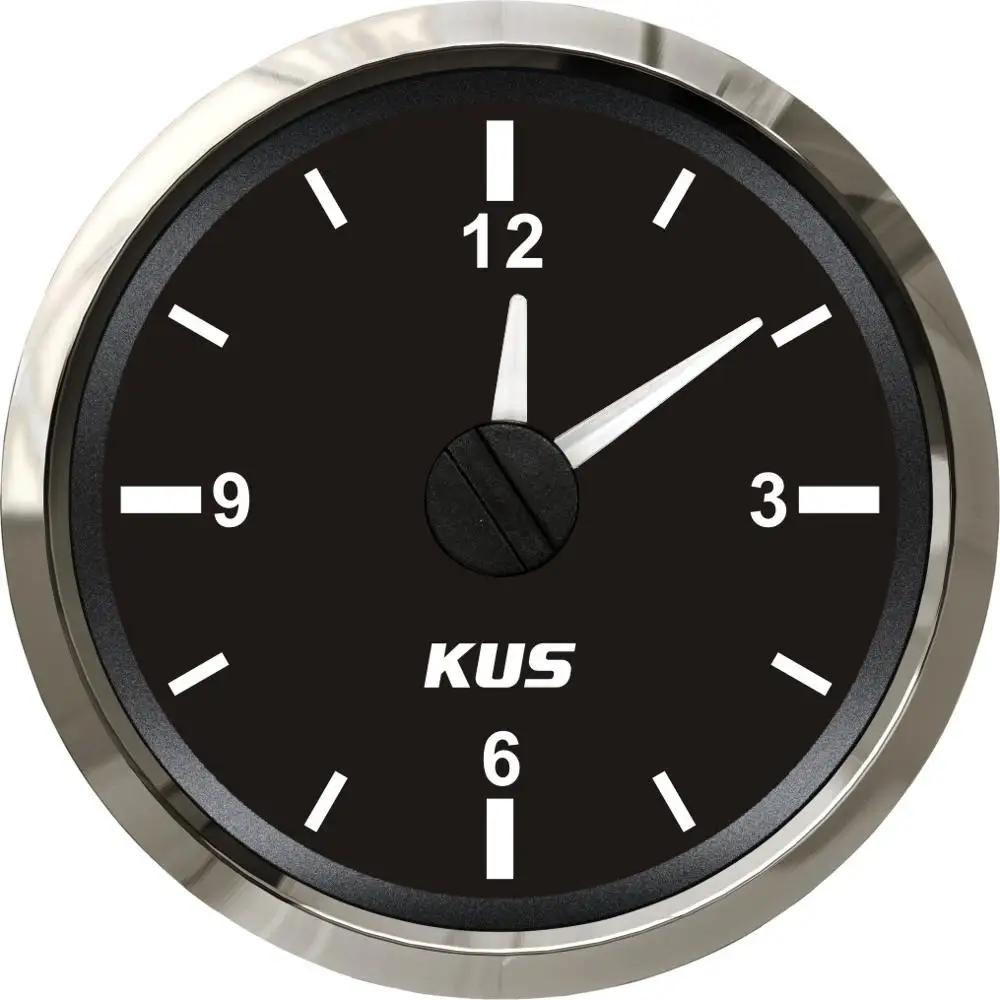 KUS гарантированный счетчик часов Калибр 12-часовой формат с подсветкой 52 мм(") 12 В/24 В для автомобиля лодки - Цвет: BS