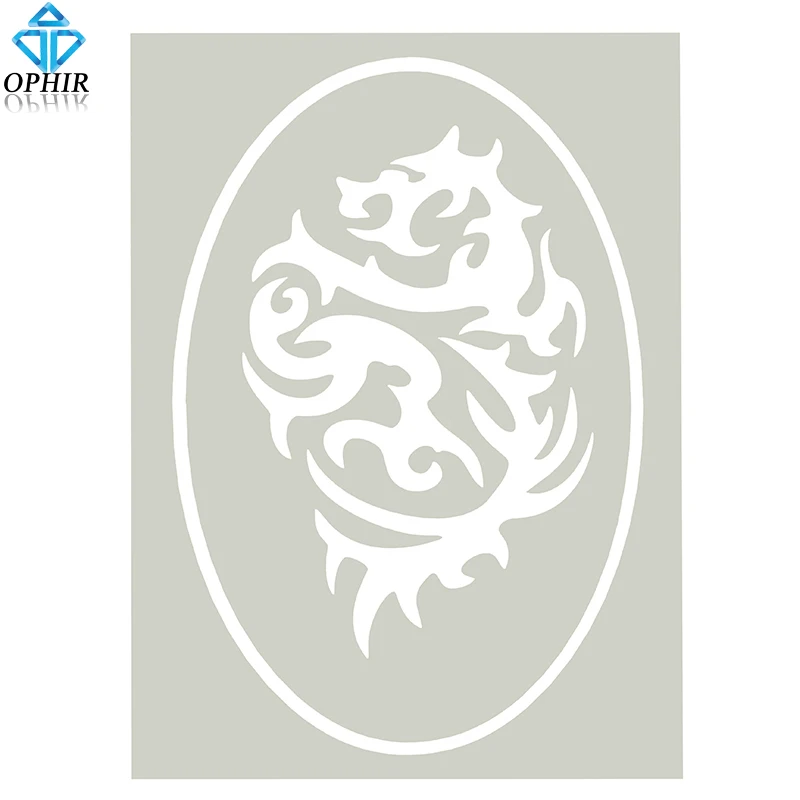 OPHIR Dragon Design Airbrush Stencil for Temporary Art Tattoo Body