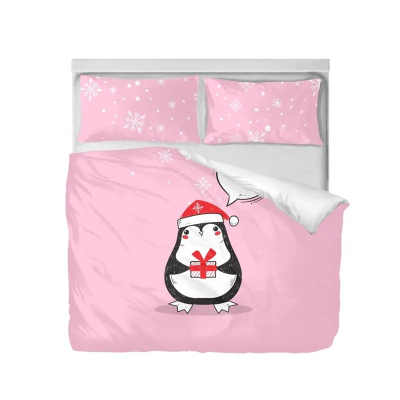 

Bedding Set Fashion Luxury Cool Animal Penguin 3D Printing Duvet Covers Queen Double Size Bedroom Decoration Bed Set 3 Pcs