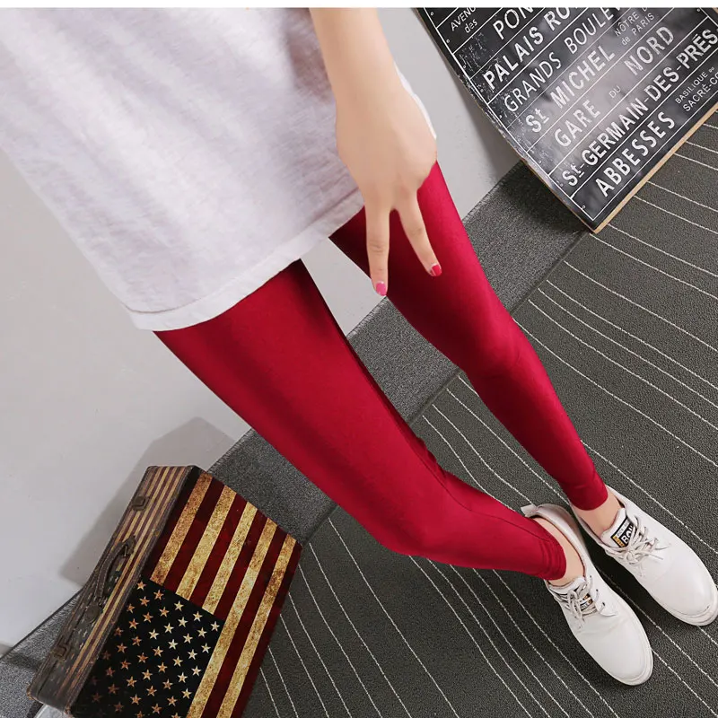 New Summer Spandex Multicolor Shiny Pants Luster Leggings Women Elastic Ankle  Legging Fluorescence Color Silm Workout Leggings - AliExpress