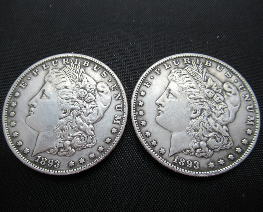 Two Face Coin Dollar 1893 Double Headed Magic Coins 4 Colors
