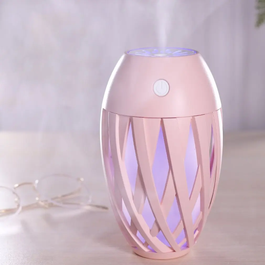 

300ML Mini Air Purifier Humidifier Led Flame Atmosphere Lamp Portable Vehicle Silent Bedroom Desktop Diffuser Machine Hot sale