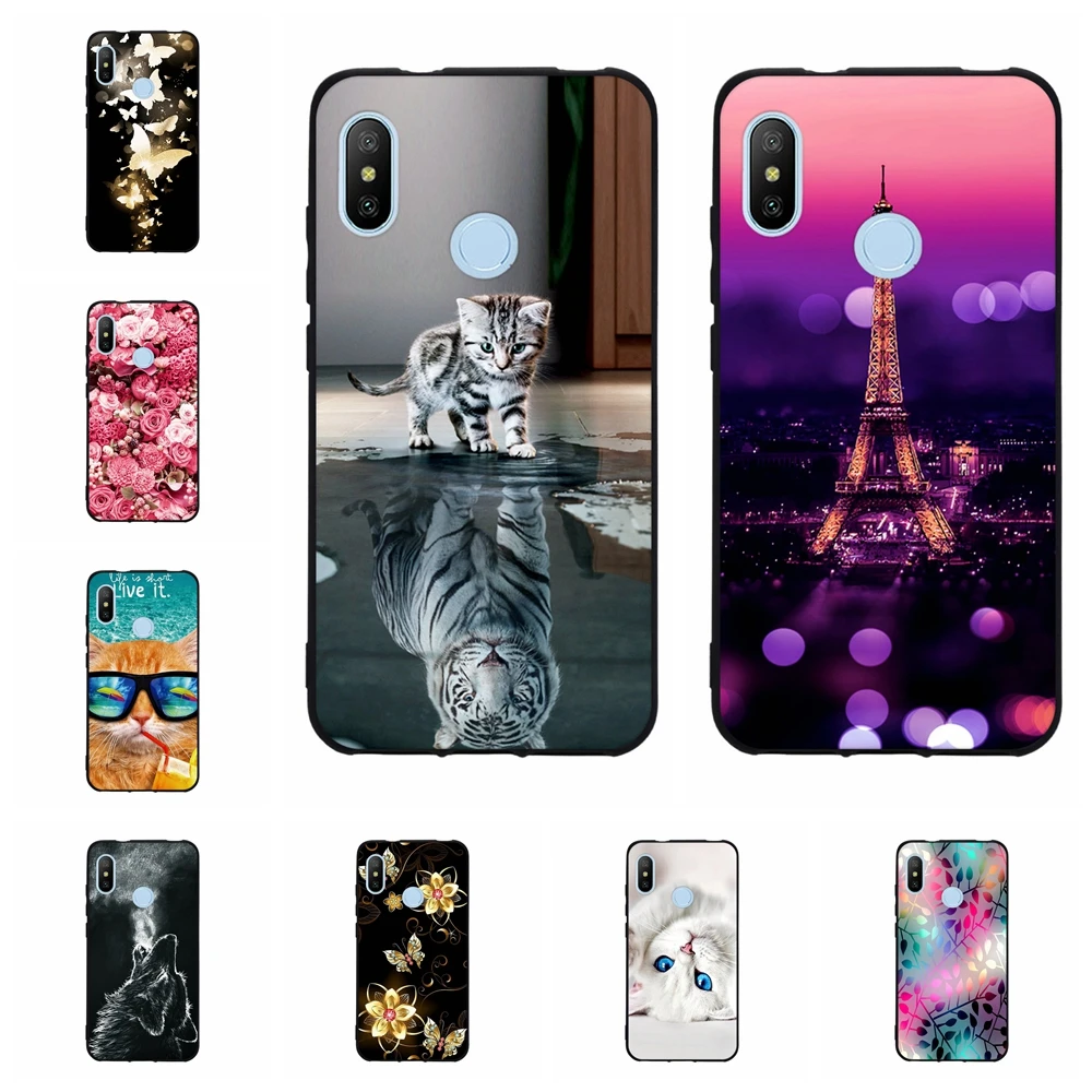 for Xiaomi Redmi 6 Pro Case silicone cover 6.26'' TPU Cartoon case on Mi A2 Lite Coque Fundas Phone Bumper Housing | Мобильные