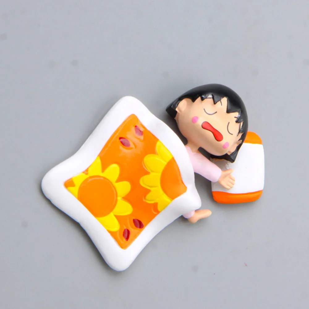 

Sleep Chi-bi Maruko 3D Action Figure Magnet Cartoon Pattern Fridge Magnet Stickers Children Educational Toy Birthday Gift