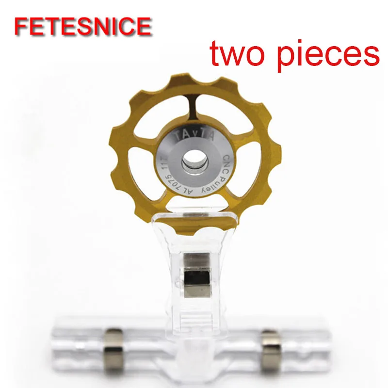 2pcs 11T Aluminium Jockey Wheel bicycle Rear Derailleur Pulley guide bearing