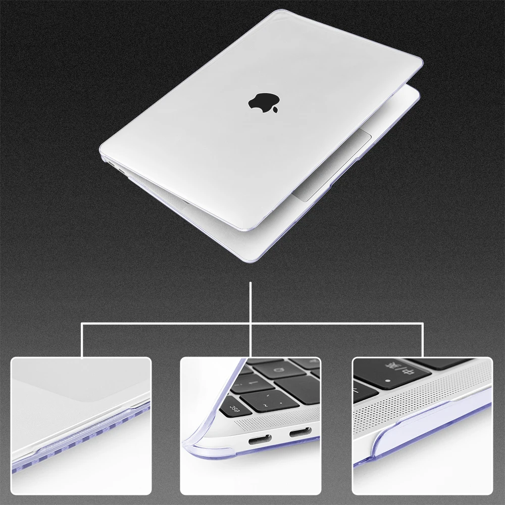 Прозрачный чехол Redlai для ноутбука MacBook Pro жесткий с сенсорной панелью 13 15 16 дюймов