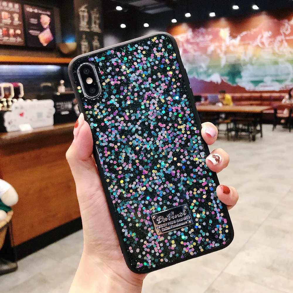 Case For iPhone X Xs Xr Xs Max 8 7 6S Plus Cover Glitter Sequins Shiny Soft Girly Case For Huawei P20 P30 Pro Mate 20 Pro Cover (6)