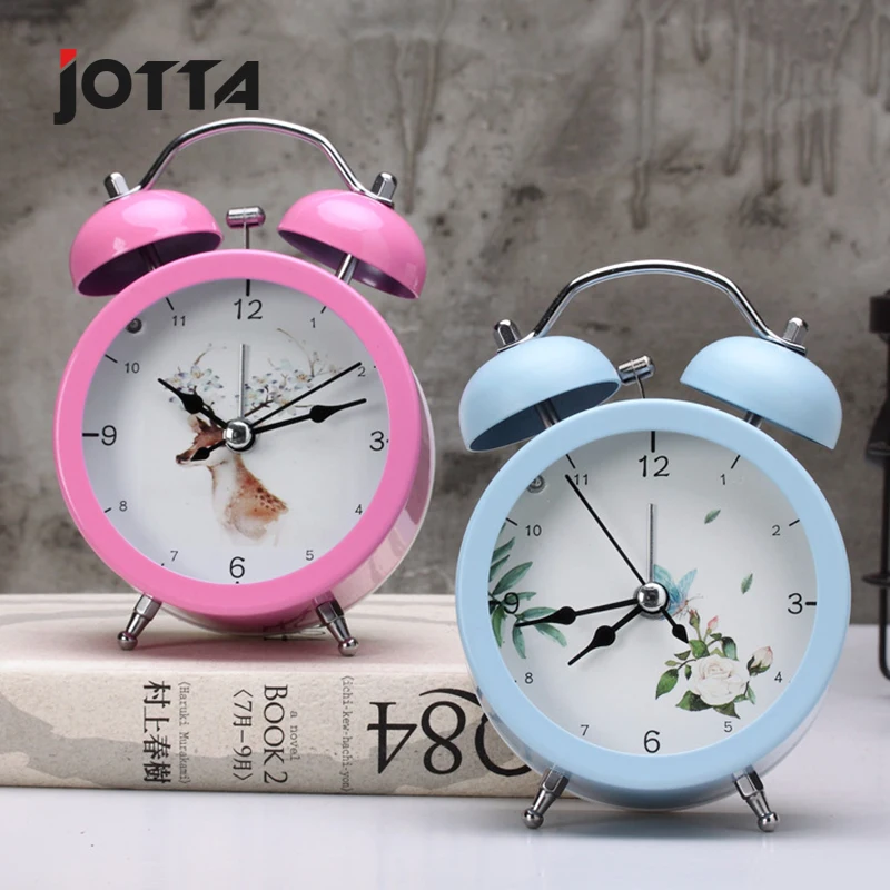 

Creative circular small alarm clock desktop mini metal luminous small alarm clock activities holiday gift small clock