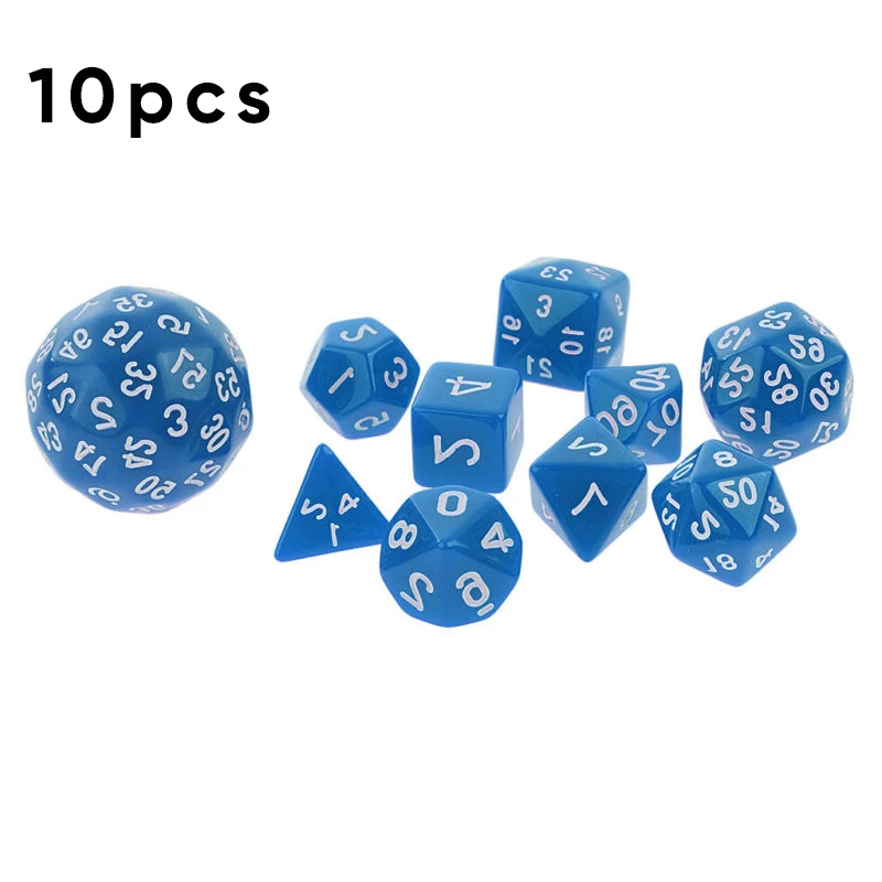 

Multi Sided 10pcs Set Digital Dice Acrylic Dices Toy For RPG Playing Games Kit