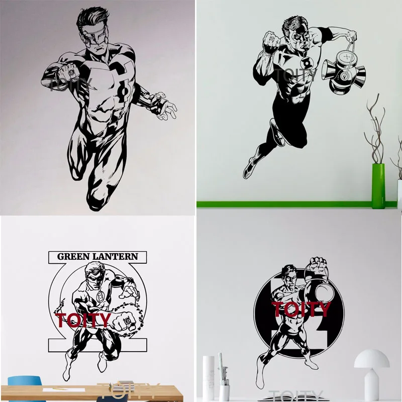 Us 13 99 30 Off 5 Designs Green Lantern Wall Decal Superhero Comics Cool Vinyl Sticker Home Interior Bedroom Decor Nursery Removable Mural In Wall
