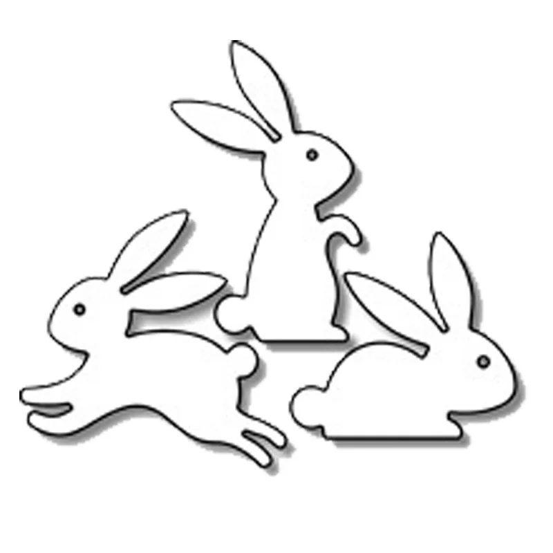 

3pcs Bunny Rabbit Animals Metal Cutting Dies For DIY Scrapbooking Embossing Paper Card Making Decorative Craft Die Cuts New 2018