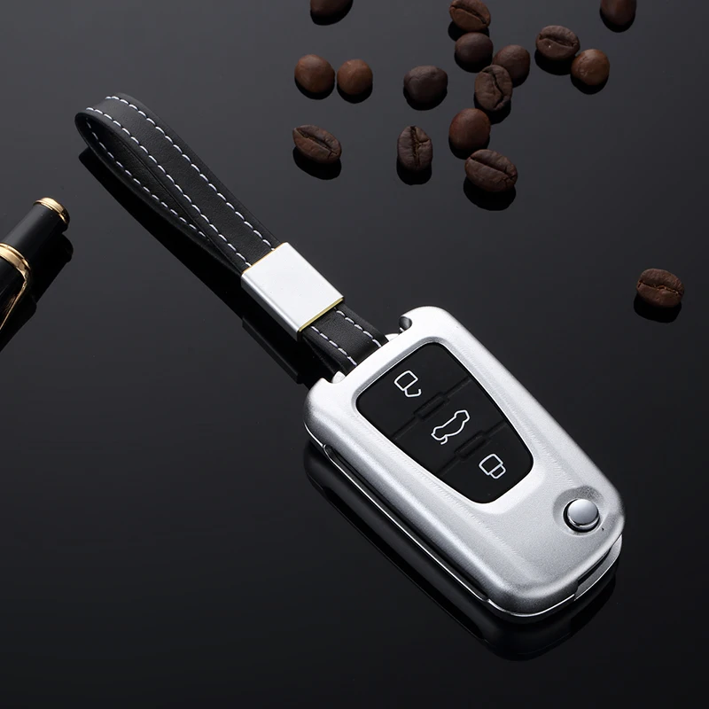 Aluminum Alloy Car Key Cover Case Shell Bag holder Keychain For Roewe MG5 MG7 MG GT GS 350 360 750 W5 AUTO flip key accessories |