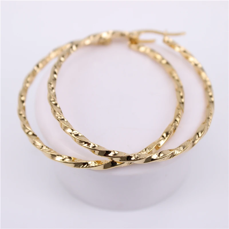 MGUB Новое поступление простые серьги-кольца из нержавеющей стали золотого цвета в винтажном стиле для женщин ювелирные изделия оптом HX37