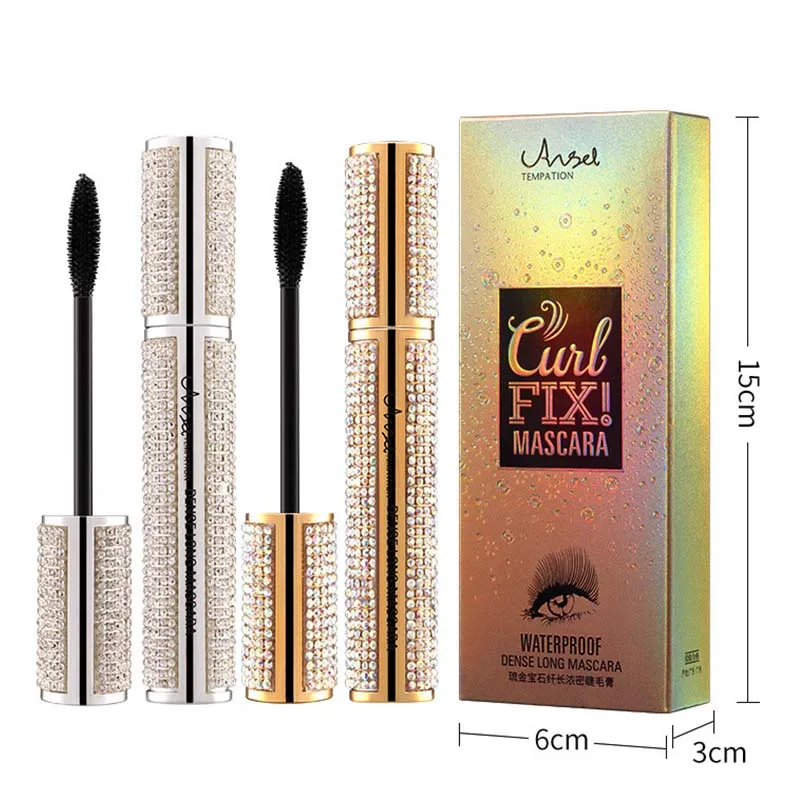 

6ml Diamond Tube Mascara Fiber Eyelash Extension Tools Waterproof Long Lasting Thick Curling Black Color 4D Volume Mascara