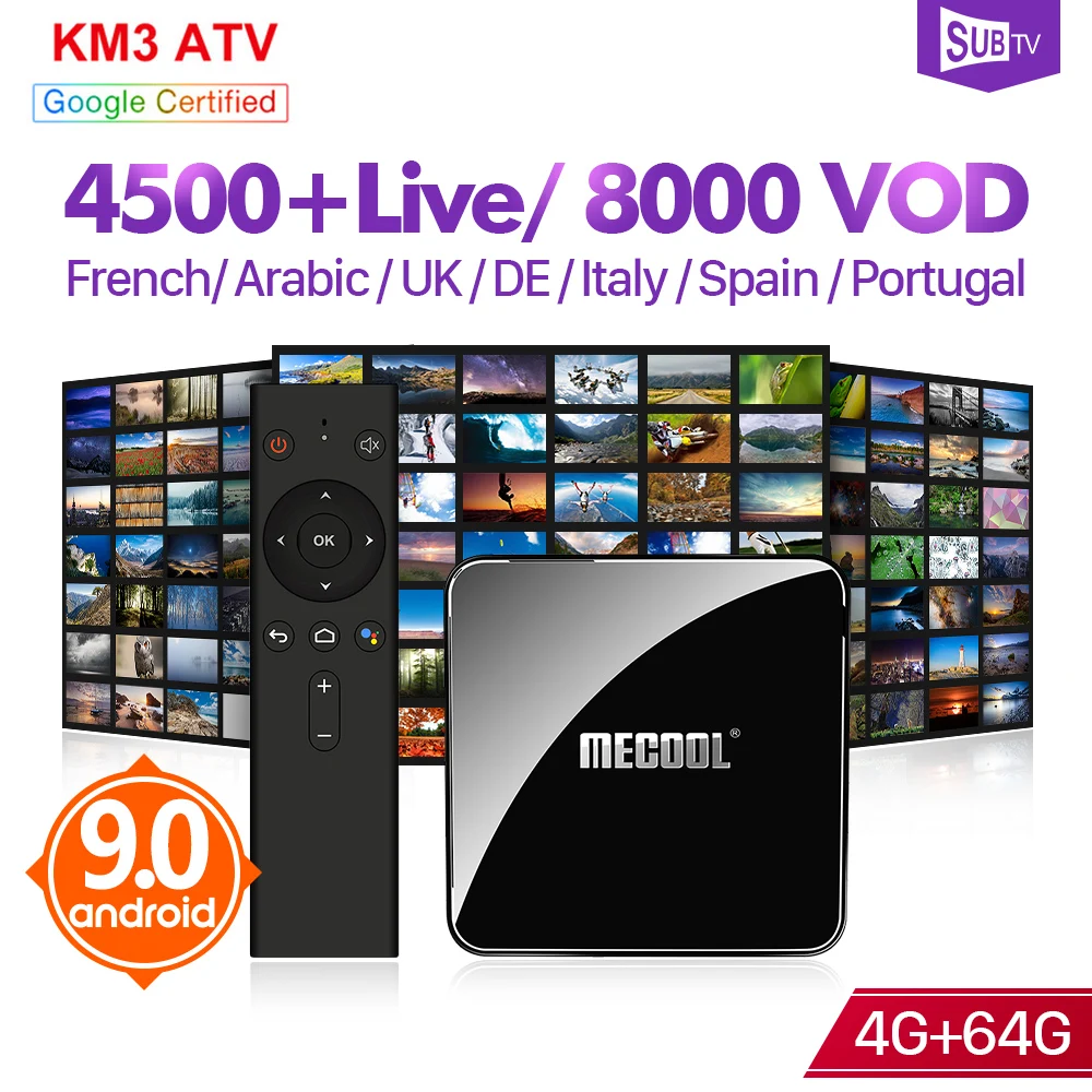 IPTV France Arabic SUBTV 1 Year IPTV Code KM3 Android 9.0 Tv BOX 4G 64G French Arabic IP TV Portugal IPTV Turkey Italy UK IP TV IPTV France Arabic SUBTV 1 Year IPTV Code KM3 Android 9.0 Tv BOX 4G 64G French Arabic IP TV Portugal IPTV Turkey Italy UK IP TV