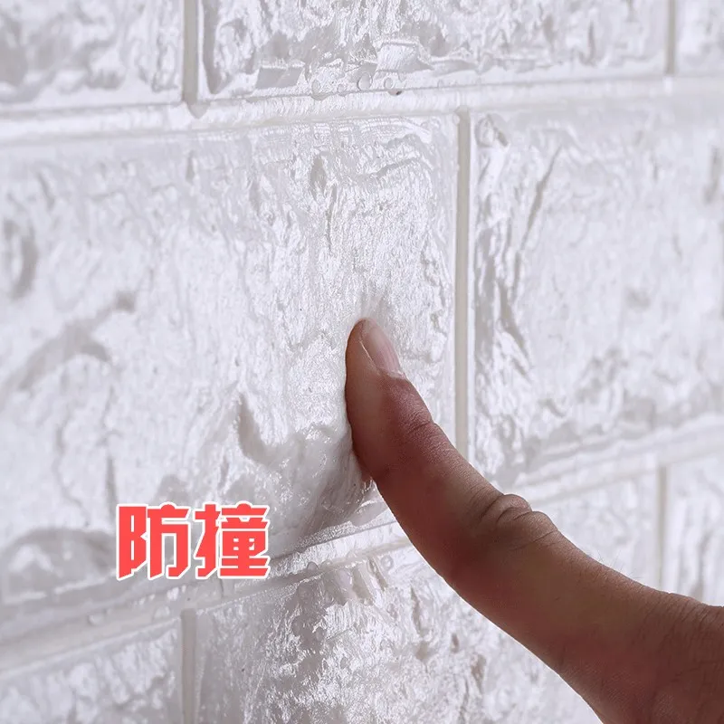 3d stereo wall stickers living room bedroom decoration TV background wall waterproof paper white brick stickers 70*77cm