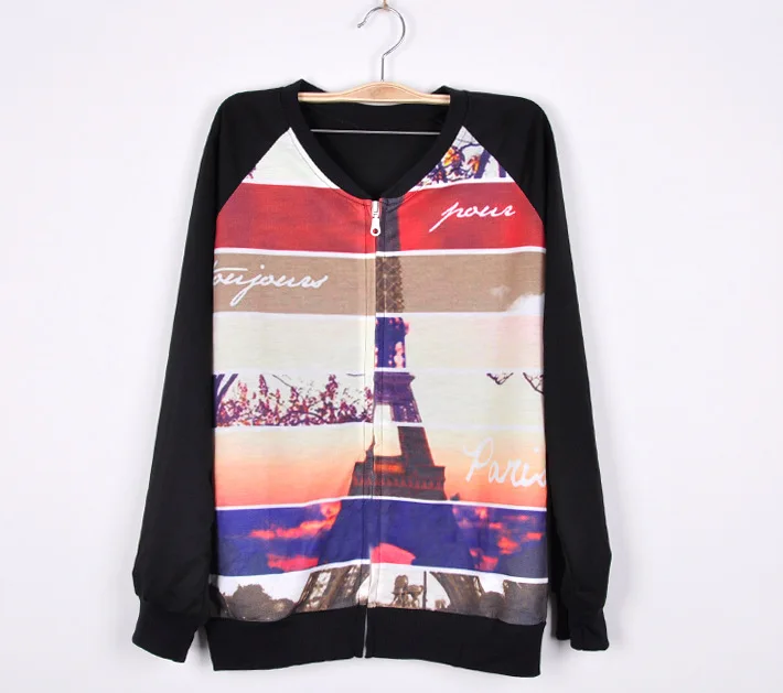 Vintage Paris Eiffel Tower printed sweatshirt girls
