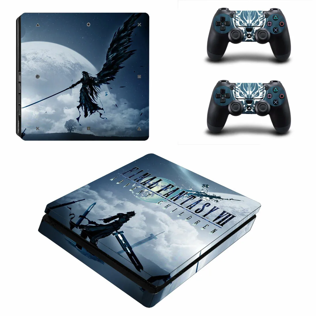 PS4 Slim Skin Sticker Final Fantasy VII Stickers PS 4 Slim Decal Cover For Sony Playstation 4 Slim Console and Controller