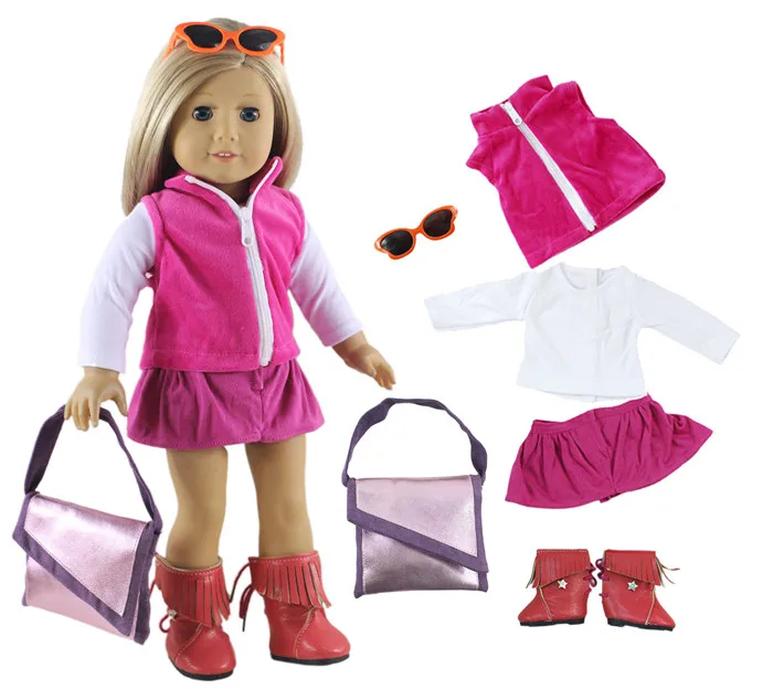 5 комплектов одежды куклы для 18 дюймов американская кукла ручной работы повседневная одежда