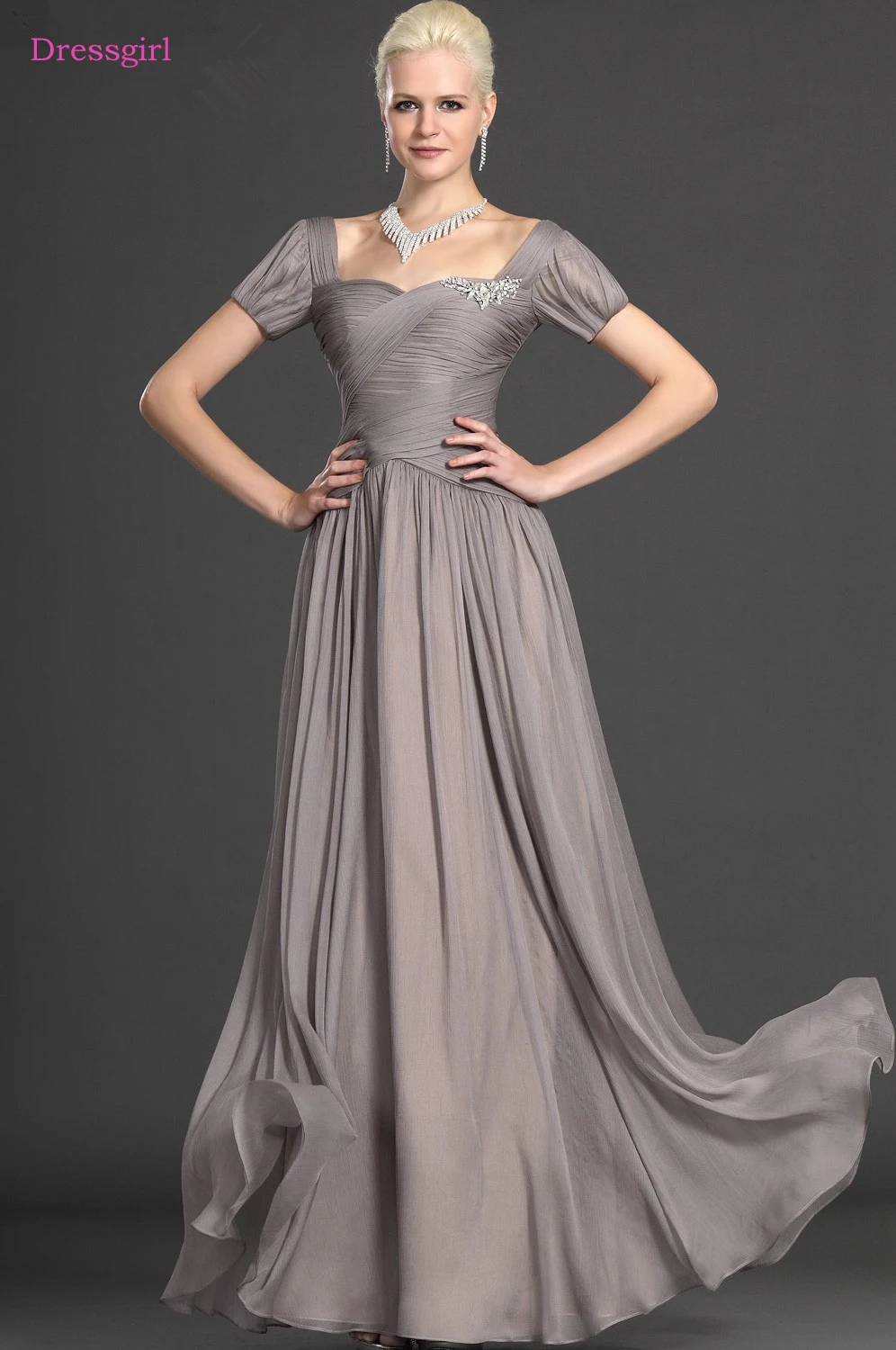 Grijs 2019 Moeder Van De Bruid Jurken A-lijn Kapmouwtjes Chiffon Geplooide Plus Size Lange Elegante Bruidegom Moeder Jurken Wedding Grijs 2019 Moeder Van De Bruid Jurken A-lijn Kapmouwtjes Chiffon Geplooide Plus Size Lange Elegante Bruidegom Moeder Jurken Wedding