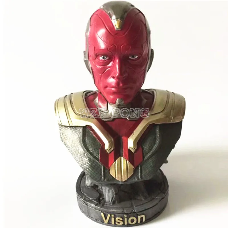 

23 CM Avengers 3 Infinity War Vision Action Figure Superhero Vision Resin Bust Vision Model Figures Statue Collection Gift