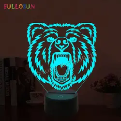 FULLOSUN светодиодный ночник Polar Bear 3D акрил ночник сенсорный Сенсор свет красочный Спальня освещения