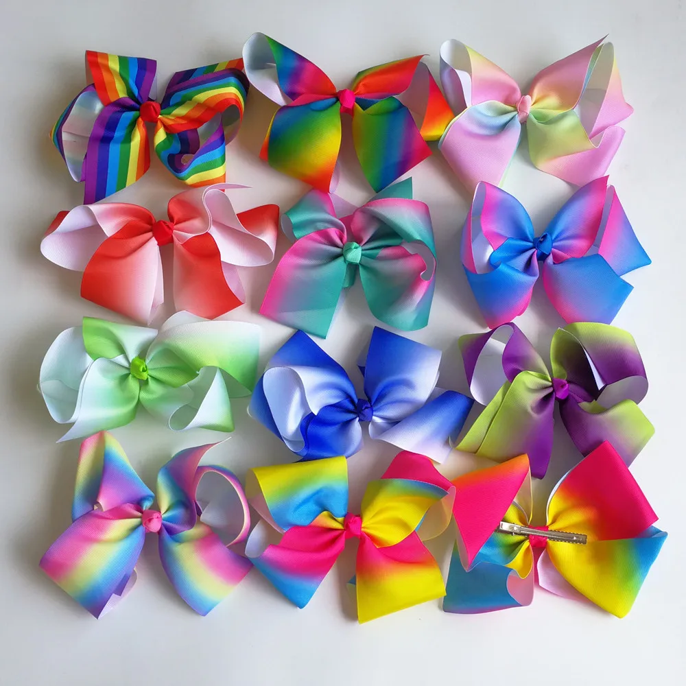 Wholesale JO JO 8'' grosgrain ribbon hair bows hair clips boutique