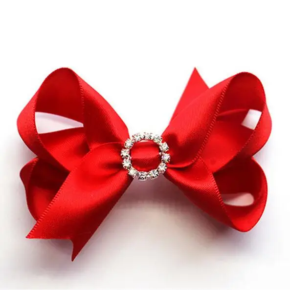 

DHL free shipping Round Diamond Ribbon bow Ribbon hair accessories Hair Barrette Lady Hair Clips