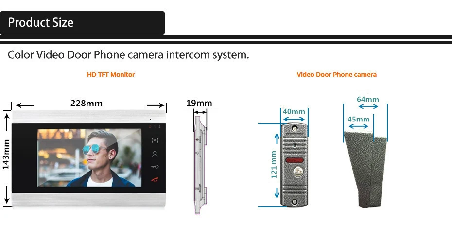 Dragonsview 7 дюймов видео телефон двери SD карта поддерживается видеодомофон запись системы 2 Мониторы 1 панель дверного звонка 1200TVL