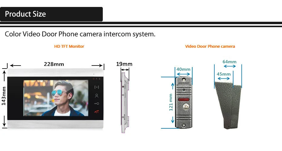 Dragonsview 1200TVL видео дверной звонок Дверной телефон система видеодомофон 1 камера 4 монитора 7 дюймов Обнаружение движения голосовое сообщение