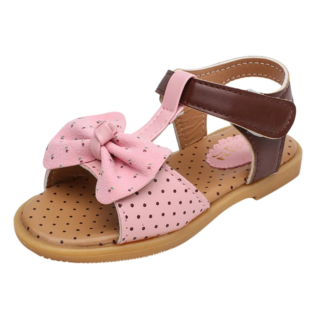 Детская обувь; Детские пляжные шлепанцы для девочек; модная летняя обувь; обувь принцессы с бантиком-бабочкой на липучке; кроссовки для малышей