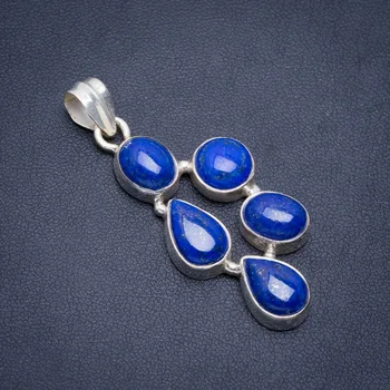 

Natural Lapis Lazuli Handmade Unique 925 Sterling Silver Pendant 2" A1936