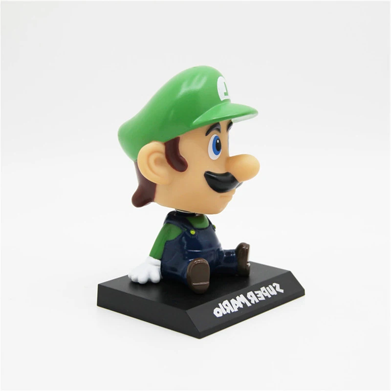 13cm Super Mario Bros Action Figure Toys Mario Head Shaking Figure Model Car Furnishing Articles Baby Toys Toy For Children