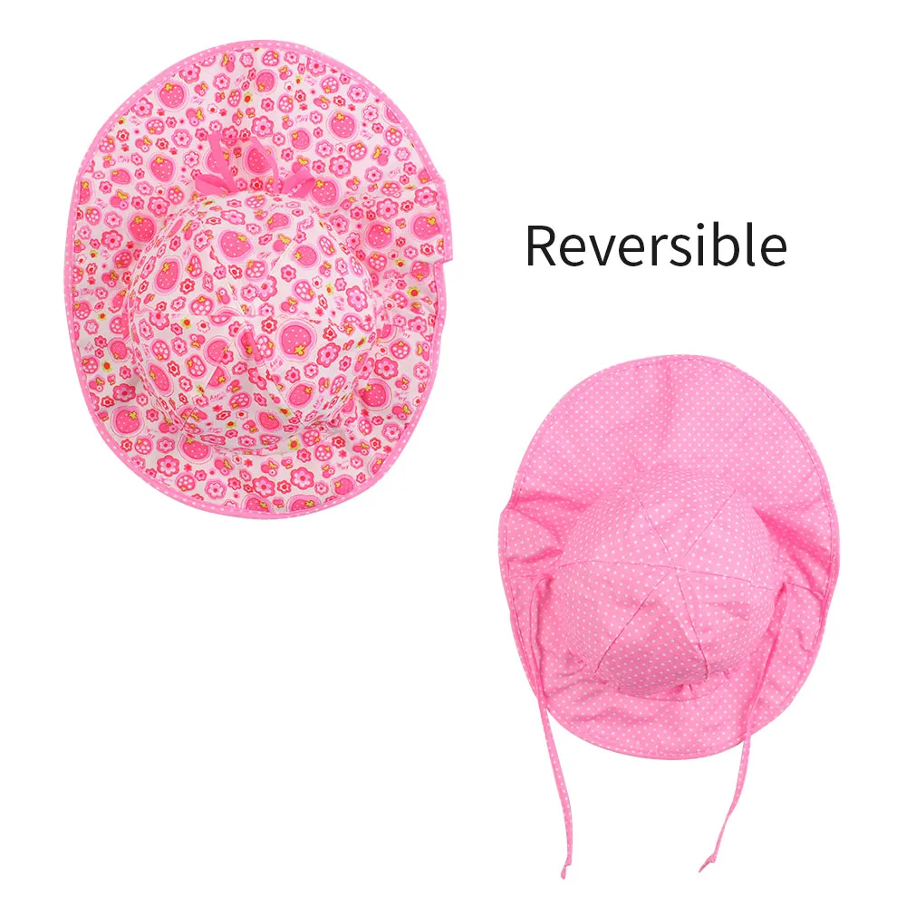 Floral Print Baby Sun Hat Infant Toddler Girls Summer UV Protection Cap withWide Brim and Neck Guard Ultra-Thin Breathable Cool (8)