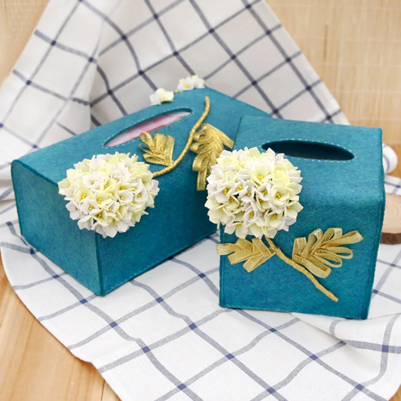 

Handmade Felt Cloth Home Car Tissue Case Box Paper Towel Box Creative Scandinavian Style Napkin Papers Case Felt DIY Package
