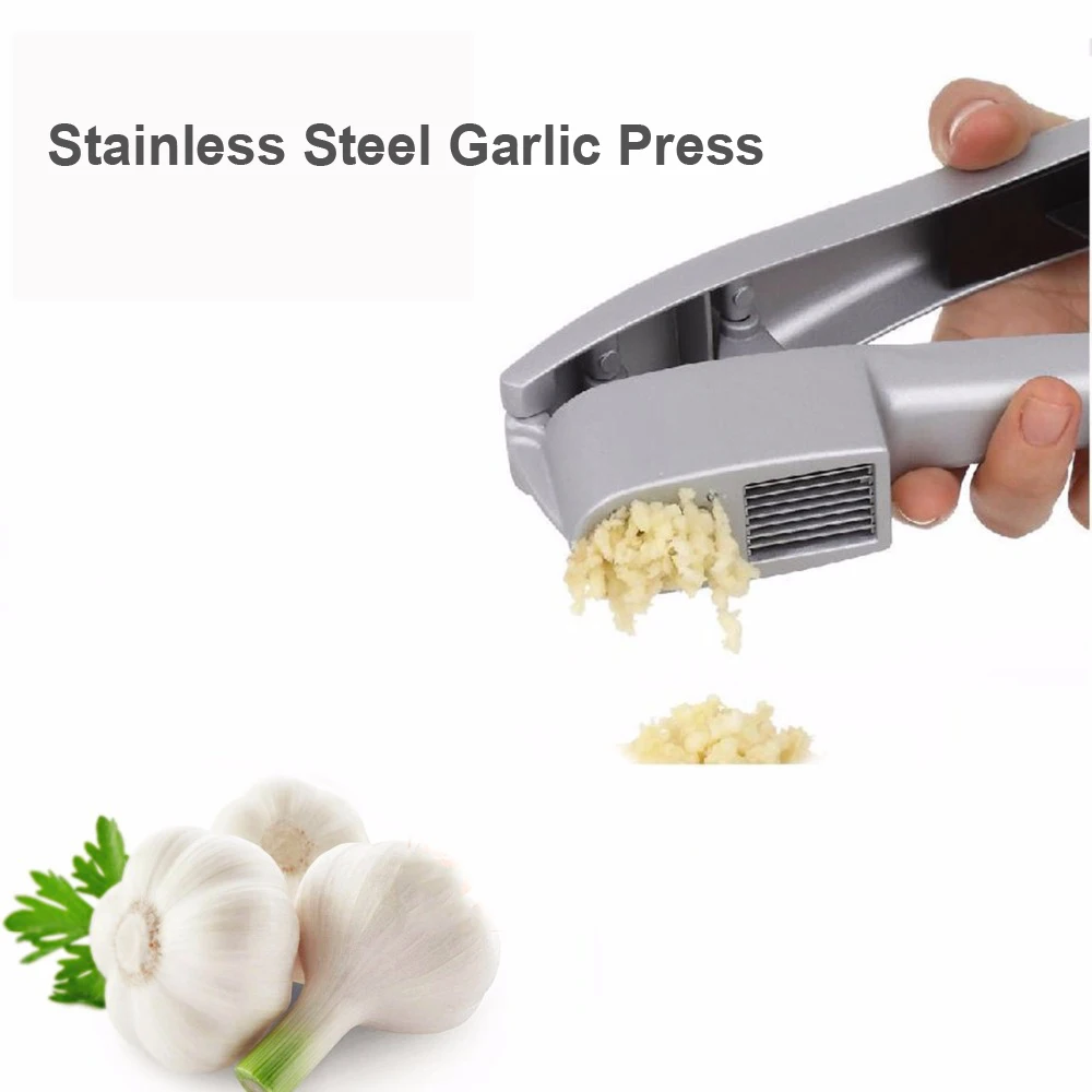 

29%,Hot Sale 2 in 1 Stainless Steel Garlic Press Kitchen Cooking Tools Multifunction Garlic Slicer