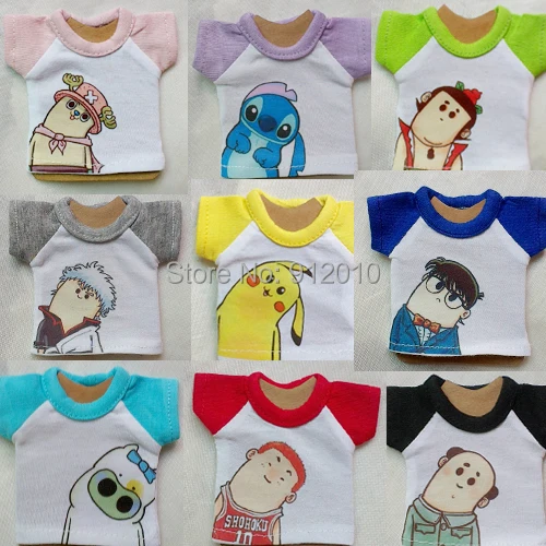 

Cute Crooked Neck Print T-Shirt Multicolors for BJD 1/8 1/6 YOSD,1/4 MSD,1/3 SD10 SD13 SD17 Uncle Doll Clothes CW85