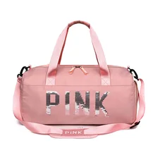 Модная Женская дорожная сумка, женская черная Дорожная сумка, розовая сумка на плечо с блестками, женская сумка, спортивная сумка на выходные, сумки для вещей LGX65